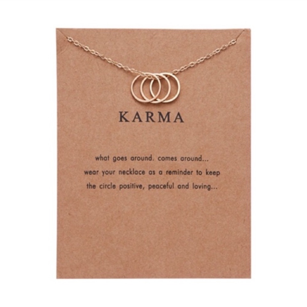 Three Circle Gold Karma Necklace